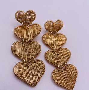 Four Heart Earrings