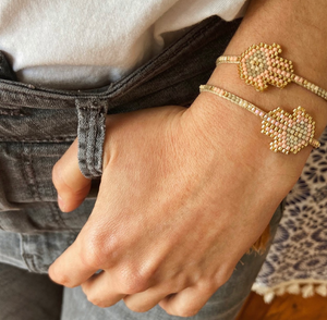 Crema Hamsa Bracelet